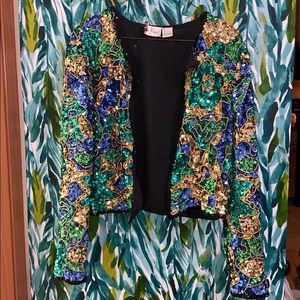 vintage sequin floral jacket shall